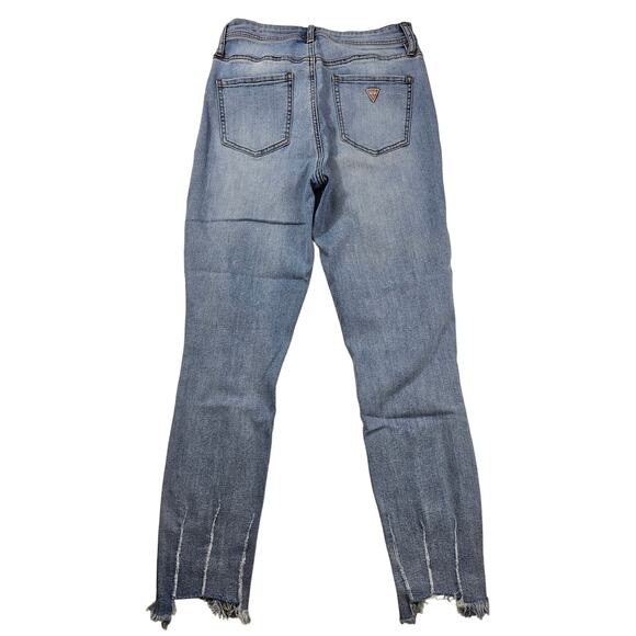 Guess size 29 high rise lift mom jeans raw hem ankle crop EUC casual everyday - Picture 3 of 9